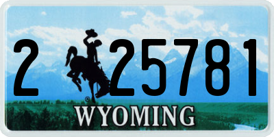 WY license plate 225781