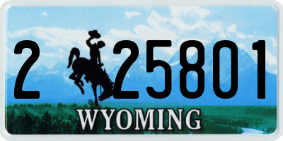 WY license plate 225801