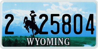 WY license plate 225804