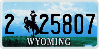 WY license plate 225807