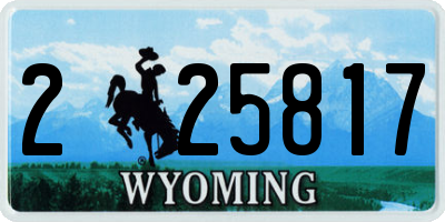 WY license plate 225817