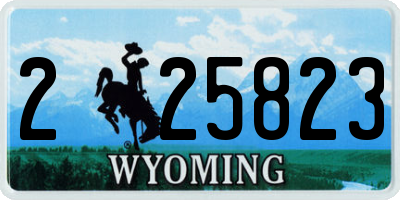 WY license plate 225823
