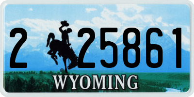 WY license plate 225861