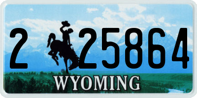 WY license plate 225864