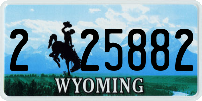 WY license plate 225882