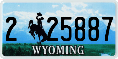 WY license plate 225887