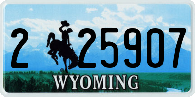 WY license plate 225907