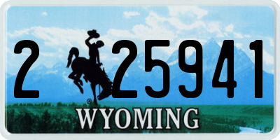 WY license plate 225941