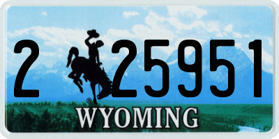 WY license plate 225951