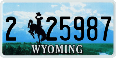 WY license plate 225987