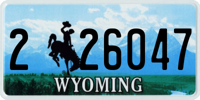 WY license plate 226047