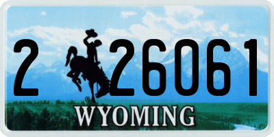 WY license plate 226061