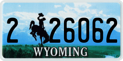 WY license plate 226062