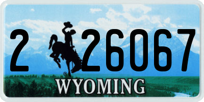 WY license plate 226067