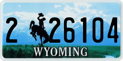 WY license plate 226104