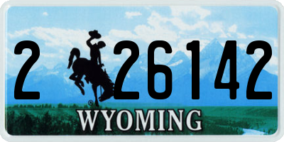WY license plate 226142