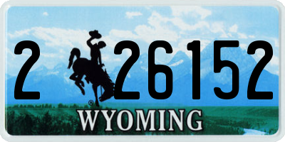 WY license plate 226152