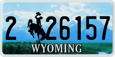 WY license plate 226157