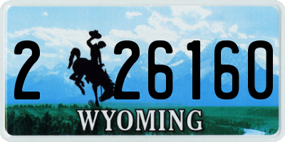 WY license plate 226160