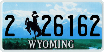 WY license plate 226162