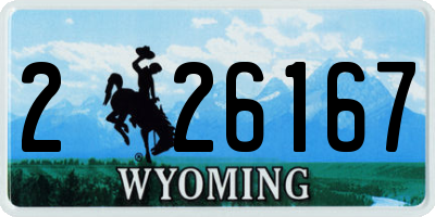 WY license plate 226167