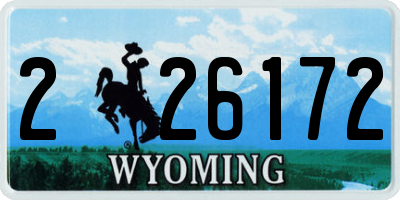 WY license plate 226172