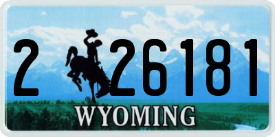WY license plate 226181