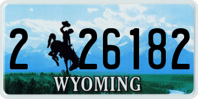 WY license plate 226182