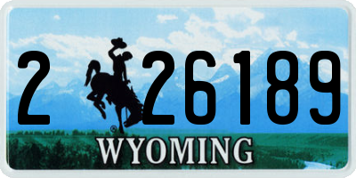 WY license plate 226189