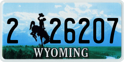 WY license plate 226207