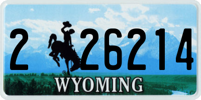 WY license plate 226214