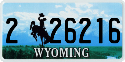 WY license plate 226216