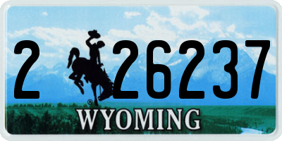 WY license plate 226237