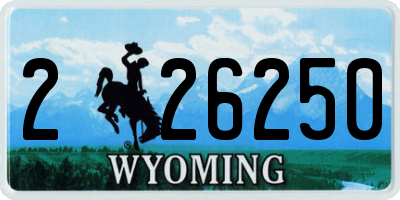 WY license plate 226250