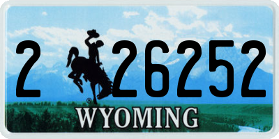 WY license plate 226252