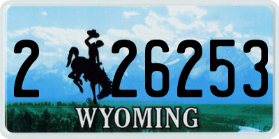 WY license plate 226253