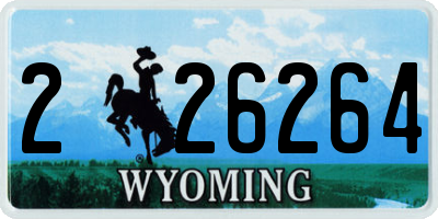 WY license plate 226264