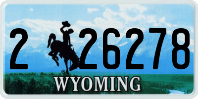 WY license plate 226278