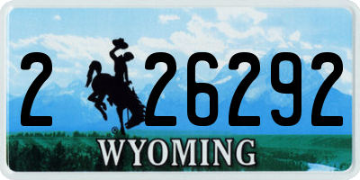 WY license plate 226292