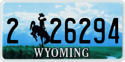 WY license plate 226294