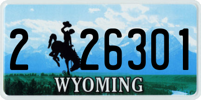 WY license plate 226301