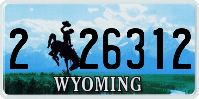 WY license plate 226312