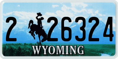 WY license plate 226324