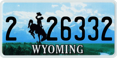 WY license plate 226332