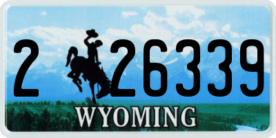 WY license plate 226339