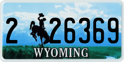 WY license plate 226369