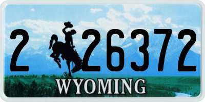 WY license plate 226372