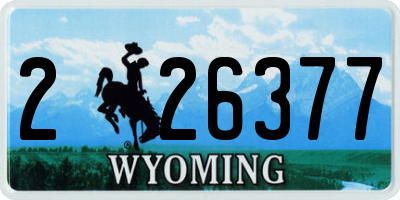 WY license plate 226377