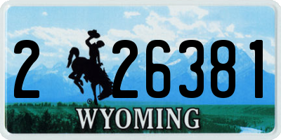 WY license plate 226381