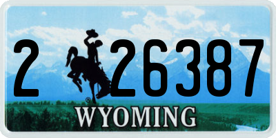 WY license plate 226387